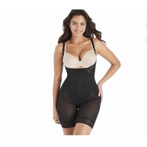 Maidenform Womens Ultra Sculpts Open Bust Romper Shapewear Size M Black, NWT